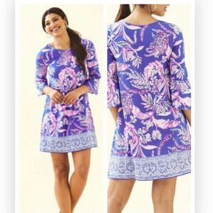NWT Lilly Pulitzer Ophelia Swing Dress✨Iris Blue✨Blue Pink Purp Flower $ 178
